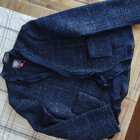 Vince Camuto embellished tweed ruffle jacket - Picture 2 of 12